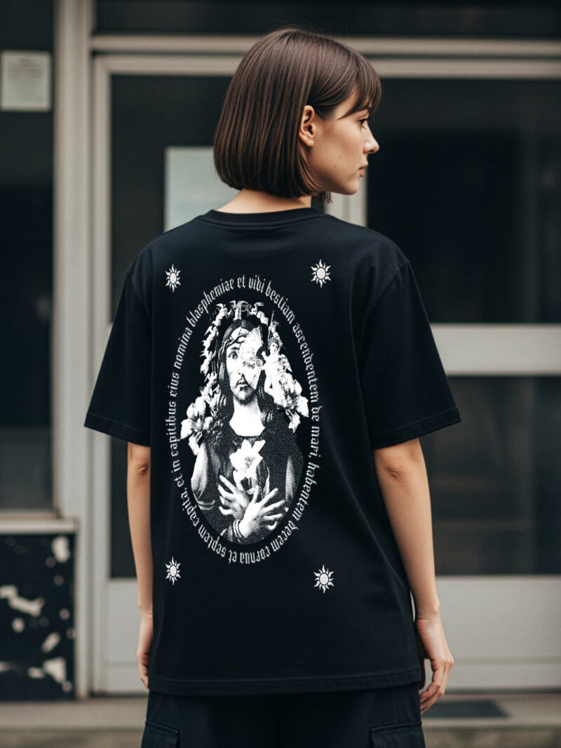 koszulka damska tee oversized streetwear sanctra bestiam T-shirt Apocalypsis Ioannis 13