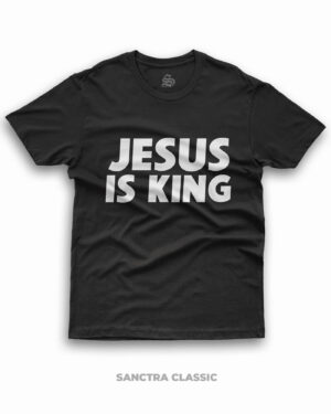 koszulka męska Jesus is King czarna chrześcijańska Koszulka męska Jesus is King