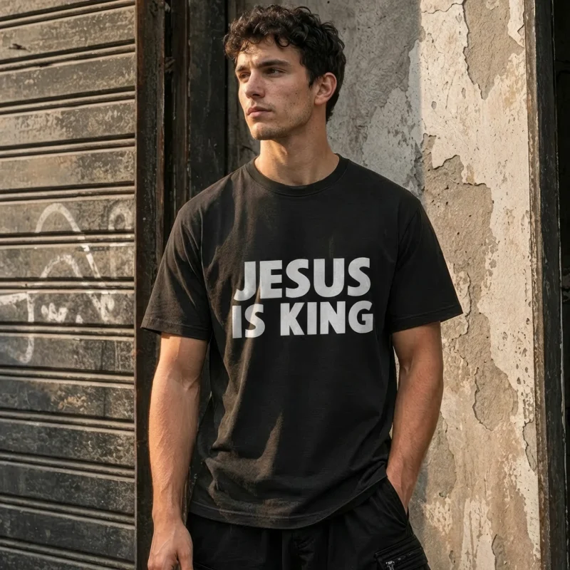 Koszulka męska Jesus is King sanctra