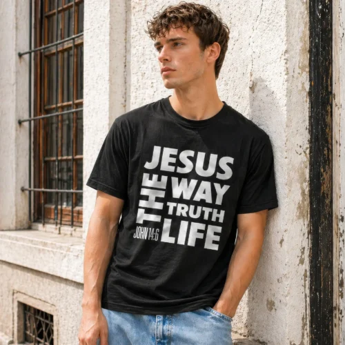 koszulka-meska-jesus-the-way-truth-life-czarna-sanctra Koszulka męska Jesus the Way