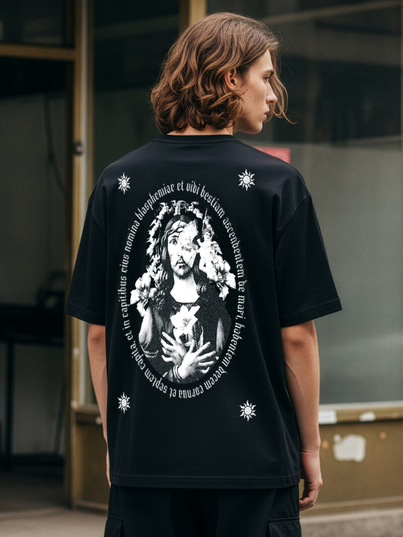 koszulka męska tee oversized streetwear sanctra bestiam apokalipsa świetego jana T-shirt Apocalypsis Ioannis