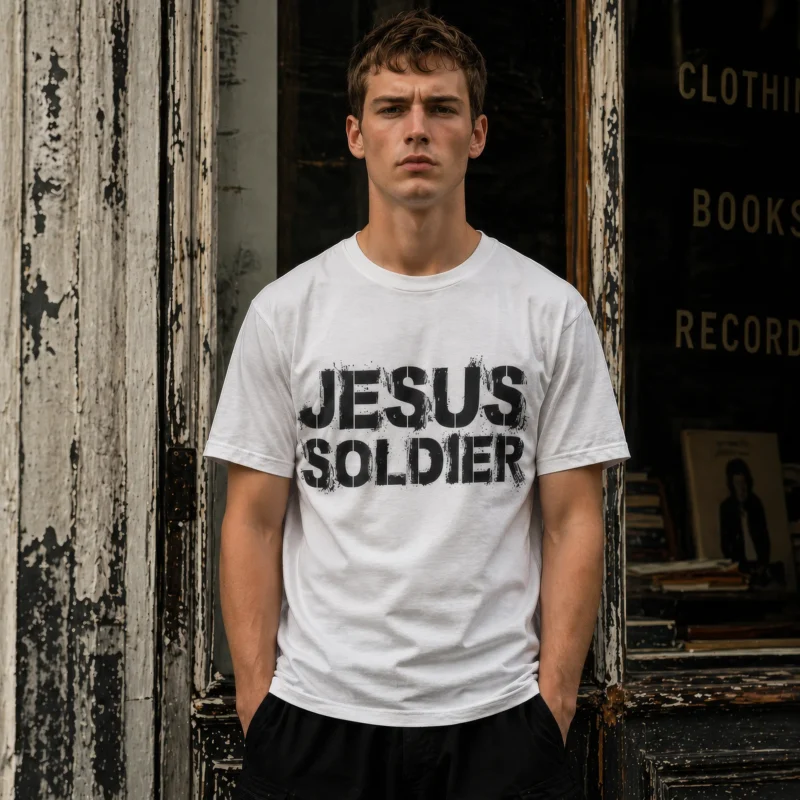 Koszulka męska Jesus Soldier chrześcijanska